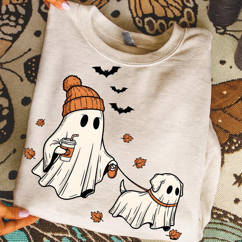 Cachorro Fantasma de Halloween PNG SVG, Fantasma Fofo svg, Fantasma Assustador, Temporada Assustadora, Halloween Fofo, Presente de Halloween, Presente para Ela imagem 3