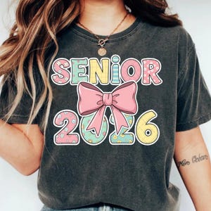 Coquette Senior 2026 PNG | Preppy Class of 2026 SVG | Pink Girly Graduation Sublimation | Senior Mom PNG | High School Design