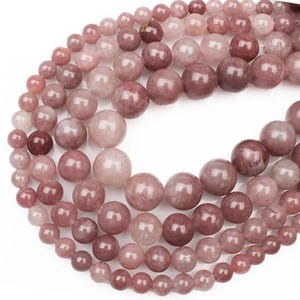 Pink Lepidolite Genuine Natural Gemstone Grade AAA  Round Loose Beads 15“ |4/6/8/10mm | DIY Charm Beads For Jewelry Making Accessories