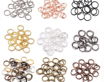 200 pcs/Lot 4 5 6 7 8 10 12 14 16 18 20 mm rond argent or couleur bronze anneaux de saut fendus connecteurs pour fabrication artisanale de bijoux à bricoler soi-même