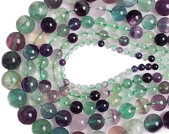 Mixed Fluorite Round Beads 15" | DIY Jewelry Making