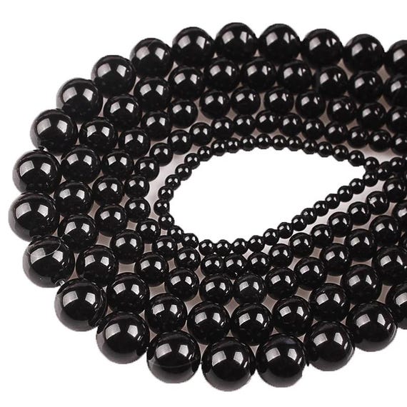 thumbnail interactive-video image 1 of AAA Faceted Black Agate Onyx Gemstone Beads - Round Loose Beads 4mm To 14mm 1 of 5