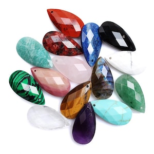 Gemstone Diamond Faceted Teardrop Pendant 13*25mm ,Crystal Drop Pendant，Necklace pendant. A pack of 1pcs/5pcs/10pcs beads