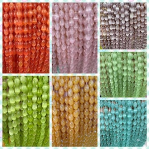 Oval cat&#39;s eye stone Beads 15&quot; Loose beads | 7*9mm | Beads Full Strand Wholesale 40pcs/strand  for jewelry making design