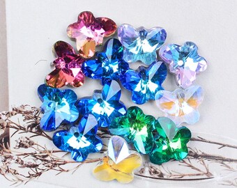 AB-Coated Fantasy Schmetterling Perlen irisierender Regenbogen Perlglanz lose Perlen eine Packung 10/30 / 50 Stück 14 mm für Schmuck Armband Halskette machen