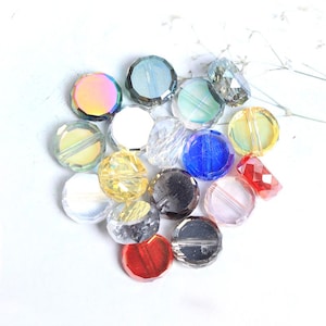 Shining faceted/Wheel shape/Crystal Glass Loose Beads 10pcs/Bag |10mm| DIY Charm Beads for jewelry making & versatile decoration materials