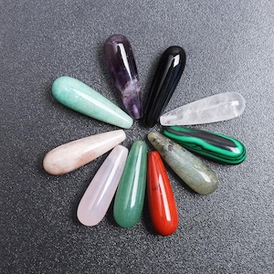 Gemstone long teardrop beads 8*24mm, Half-drilled teardrop pendant， jewelry supply, earrings accessory, A pack of 2pcs/10pcs beads
