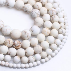 Natürliche / künstliche Afrika Weiß Howlith Grade AAA Runde lose Perlen 15 „| 4/6/8/10/12 mm | DIY Charme Perlen für Schmuck machen Zubehör