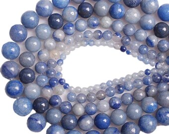 Armband med natursten, blå aventurinpärlor, grad AAA, rund ädelsten 15" 4/6/8/10/12 mm | Gör-det-själv-berlockpärlor för smyckestillverkning, tillbehör