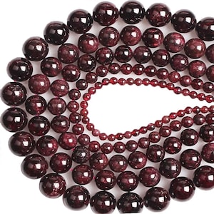 Natural Gemstone Red Garnet Grade AAA Round Loose Beads 15“ 2/3/4/6/8/10/12/13/14/15mm DIY Charm Beads For Jewelry Making wholesale