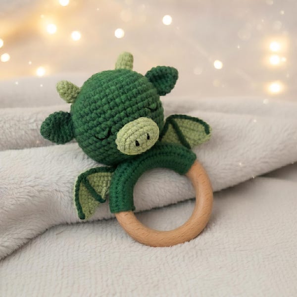 Crochet Dragon Rattle | Baby Dragons Baby Accessories | Fantasy-Themed Baby Shower Gift Idea