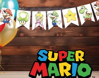 Printable "Super Mario" Banner - Instant Download