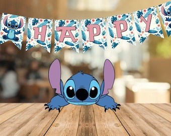 Printable "Stitch" Happy Birthday Banner - Instant Download