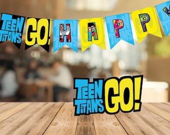 Printable "TeenTitansGO" Happy Birthday Banner - Instant Download