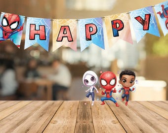 Printable "Spidey" Happy Birthday Banner - Instant Download