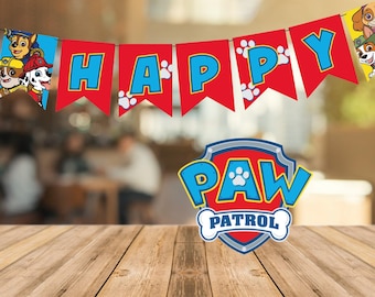 Printable "Paw Patrol" Happy Birthday Banner - Instant Download