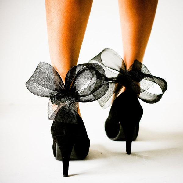 SPECIAL ORDER Black Abstract Bow Ankle Cuffs -