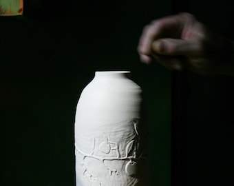 Handmade Pottery Vase – Wheel-Thrown, Violet Glaze, Statement Home Décor