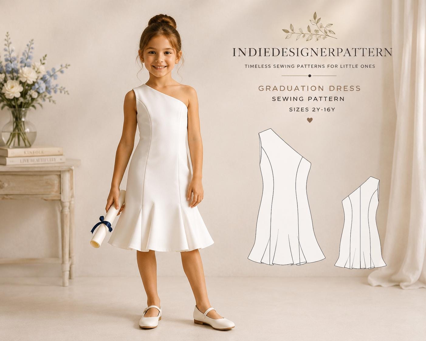 childrens bridesmaid dress patterns Junior Pattern KissProm Off-Shoulder Sheath Pleated