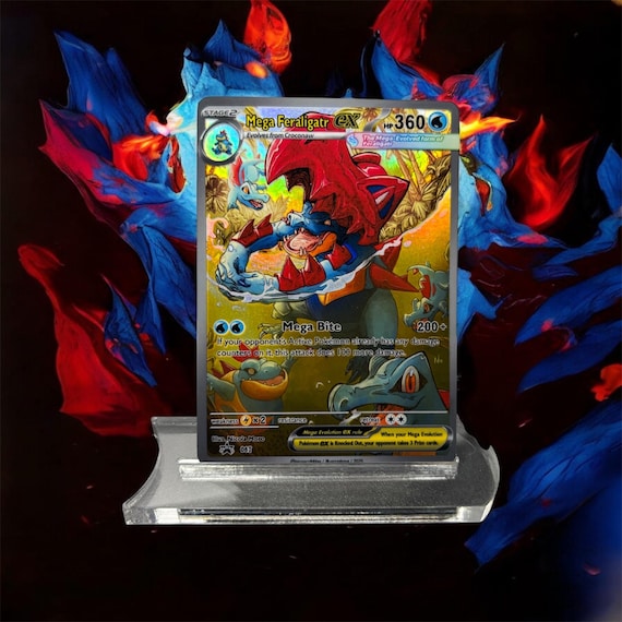 Mega Feraligatr – Custom Pokémon Card by Nicola Moro – Rainbow