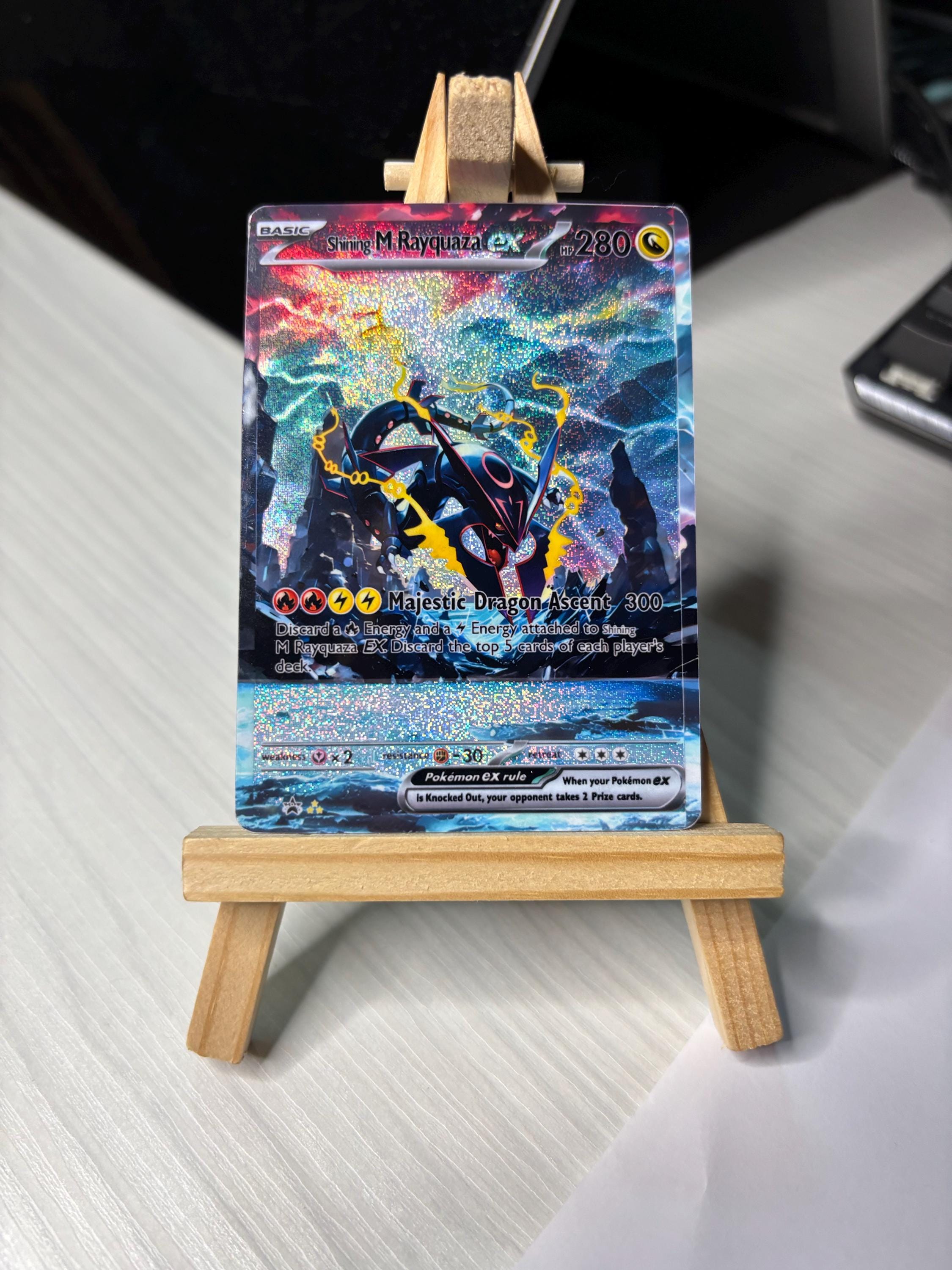 Mega Rayquaza Shiny Glitter Custom Pokmon Card Rainbow Holographic Proxy + Sleeve & Toploader - Etsy Mega Rayquaza Shiny Glitter Custom Pokmon Card Rainbow Holographic Proxy + Sleeve & Toploader - Etsy