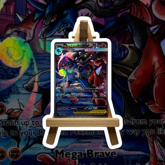Mega Lucario EX Pokmon Card  Rainbow Holo  Fan Art by Italian Artist   Collector's Edition - Etsy