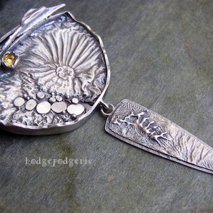 ORIGINS - Sterling silver, 14 Karat gold, Yellow Sapphire and 24 Karat Gold Keum boo Pendant