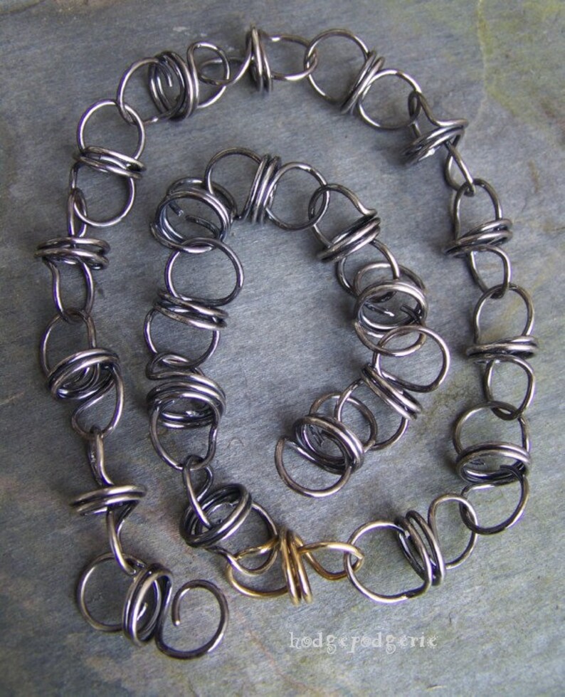 LINKED Sterling Silver Coil Necklace Etsy