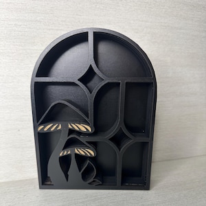 Mushroom Arch Window Mini Bookshelf Crystal Trinket Display