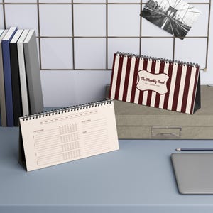 Calendario de productividad mensual para escritorio con seguimiento de hábitos, prioridades y tareas.