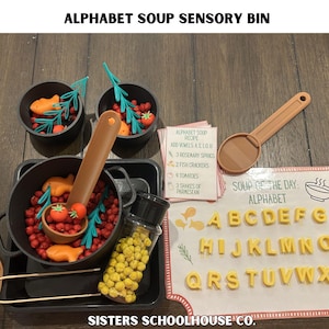 Kit interactivo de sopa de letras: juego Montessori con tarjetas de recetas