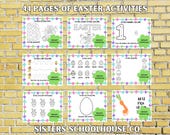 Easter Activities kid's worksheet bundle, early learning/preschool printables, Kindergarten worksheets, learning activity binder