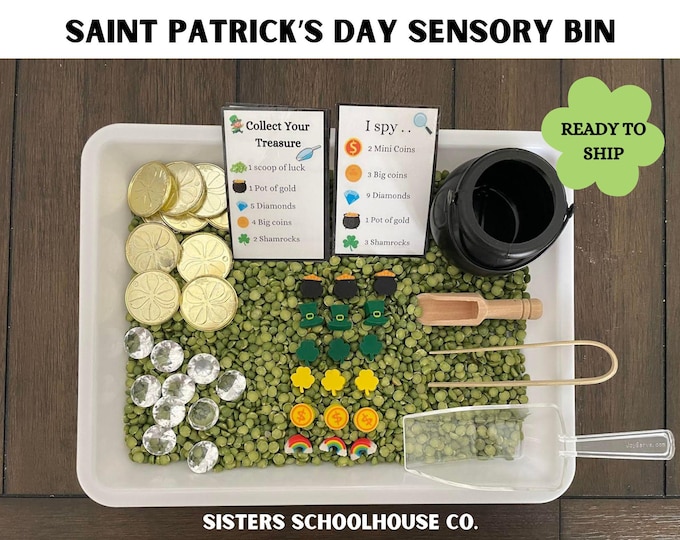 Saint Patrick's Day Sensory Bin Kit: I Spy Activity Cards, Montessori ...