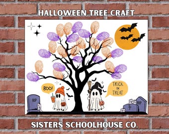 Manualidad de Halloween con huellas dactilares: Recuerdo de fantasma (Descargar PDF)