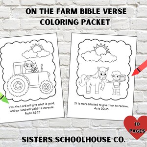 Farm Bible Verse Coloring Pages: Sunday School Activity (PDF Download)