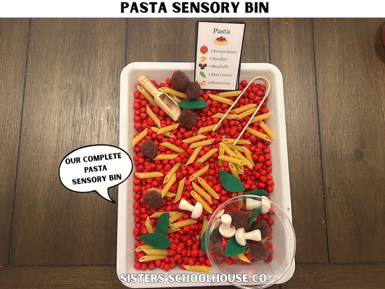 Pasta Sensory Bin Recipe Cards: DIY Interactive Activity (PDF Download ...