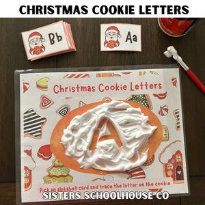 Letras navideñas de galletas: Actividad sensorial del alfabeto (Descarga en PDF)