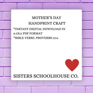 Christian Mother's Day Handprint Craft, Proverbs 22:6, Gift for Mom ...