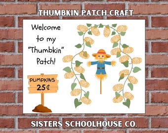 Fingerprint Pumpkin Patch Craft: DIY Fall Keepsake (PDF Download)