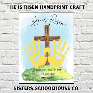 He is Risen Handprint Craft - Religious Easter Craft - Bible Lesson, Sunday School Activity, Bible Craft