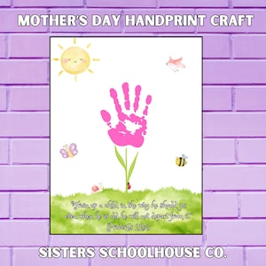 Christian Mother&#39;s Day handprint craft, Proverbs 22:6,  gift for mom, gift for grandmother, Bible Craft, mom keepsake gift, Sunday school