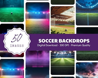 50 Soccer Digital Backdrops for Sports Photography, Soccer Background for Soccer Banner, School Sports, Senior Portrait Photo