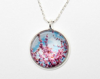 Cherry Sky Necklace -  Photography - Handmade - Unique Gift -  Wearable Art!