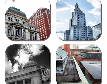 Providence RI Architecture Coasters - Set of 4 - Photography - Unique Gift - Housewarming Gift - Nature Art