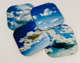 Clouds Coasters - Set of 4 - Photography - Unique Gift - Housewarming Gift
