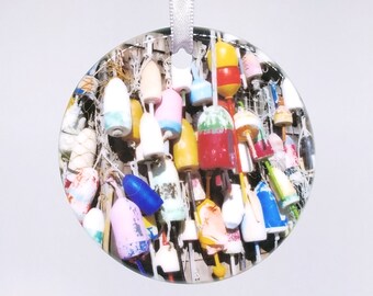 Buoys - Ceramic Ornament - Photography - Handmade - Unique Gift - Holiday Ornament