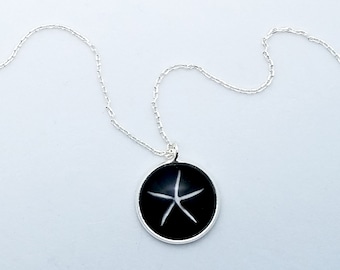 Handmade Starfish Photography Necklace - Sterling Silver Chain - Beach Jewelry