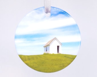 Tiny House Ceramic Ornament - Photography - Handmade - Unique Gift - Holiday Ornament
