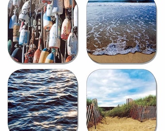 Beaches & Buoys Coasters - Set of 4 - Photography - Unique Gift - Housewarming Gift - Ocean Art