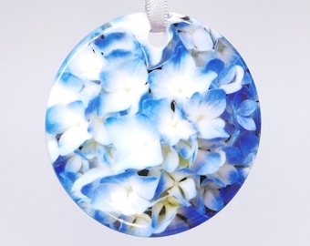 Blue Hydrangea - Ceramic Ornament - Photography - Handmade - Unique Gift - Holiday Ornament